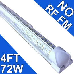 NO-RF RM 4Ft Led Shop Lights Fixture ,4 Feet 72W 48' Garage Light 4'' T8 Integrated LED Tube , Linkable Led Bulbs Garage , Plug and Play Schools Surface Mount USA usastock