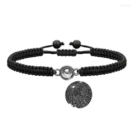 Charm Armbänder SANSANGO 2 teile/satz Projektion Paar Armband Einstellbare Kreis PO Armreifen Geflochtenes Seil Für Frauen Schmuck