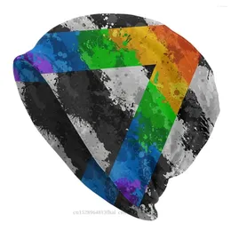 Berets LGBT Aliado Pintura Splatter Bandeira Bonnet Homme Winter Skullies Beanies Chapéu Arte para Homens Mulheres Criativas Chapéus de Tecido