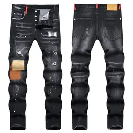 Tr apstar dsq erkek kot hip hop rock moto gündelik tasarım yırtılmış skinny jeans slim denim bisikletçisi Coolguy kot 1020 renk siyah