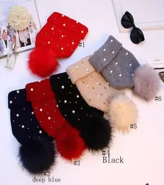 Peal Knit Hat Fashion Dzianinowe czapki z koralikami grube ciepłe czapkę zimową miękki rozciąganie pompy czapki kobiety039s czapki GGA296801515