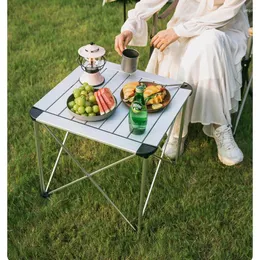 Kamp mobilyaları açık katlanır küçük masa taşınabilir hafif tavuk rulo gündelik kamp piknik alüminyum alaşım katlanabilir mini