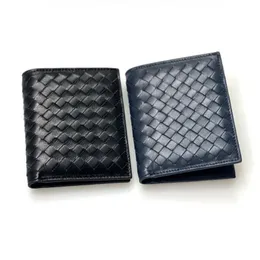 Design de carteira masculina Carteira de couro genuíno de alta qualidade com vários slots para cartões carteira casual retrô de couro tecido bolsa de grande capacidade e carteira zero HDMBAGS2024