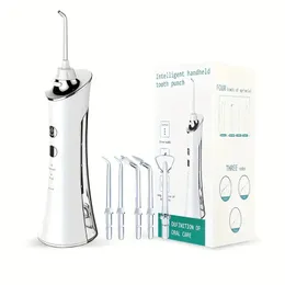 Portable IPX7 Waterproof Teeth Cleaner with 5 Nozzles and 150ml Tank - Rechargeable Smart Electric Teeth Whitening Dentistry Oral Irrigator - At-home Dental Care