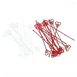 Forks w kształcie serca w kwiatowe wybory przezroczyste opakowanie kwiatów materiał bukietowy Uchwyt karty Walentynki
