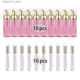 Make-up-Pinsel, 20-teiliges Pfropfen-Wimpern-Reinigungsbürsten-Set mit 60 ml leerer Schaumflasche, Wimpern-Shampoo-Bürste, Nasenbürste, Verlängerungspflege, Make-up-Werkzeug Q240126