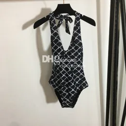 Sexy Low waist Womens Bikinis Designers Backless Swimwear Luxury Letter Printed Padded Halter Swimsuits Beach Wetsuit