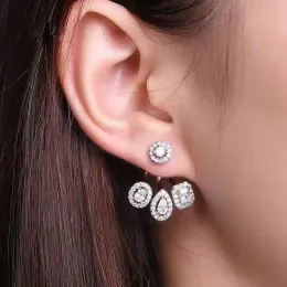 Charm Be 8 Sıcak Satış Hassas Geometrik Kübik Zirkonya Partisi Düğün Sapı Küpeler Kadınlar İçin Bijoux Femme Ensemble E894