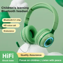 Cuffie Miglior regalo Cuffie senza fili Flash Light Cuffie Bluetooth 5.1 Musica stereo RGB Telefono cellulare con microfono Auricolare per bambini