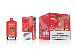 Bang 15000 Bang Box 15000 Digitalanzeige Einweg-Ladegerät Typ C Vape 650 mAh 25 ml Vorgefüllter Pod 0 % 2 % 3 % 5 % 12 Farben Dampfen Vapear Vaporizador abschaltbar