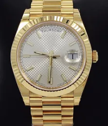 2024 Luxury Men Wristwatch Japan Mechanical Automatic New 18K Yellow Gold Silver Motif-Dial Watch Brand New Armband Rostfritt stål Sapphire Waterproof Mens Watch