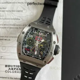 Mens Watch Rm Bilek Saati Richardmiille kol saati RM11-02 Serisi Otomatik Mekanik Saat RM11-02 Siyah Titanyum Alaşım