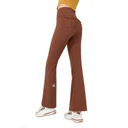 al Womens Yoga Pants Lepgings Womens High Weist Slim Fit Belly Bell Bottom Protsers تظهر أرجل اللياقة البدنية YK265 الموضة