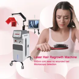 Máquina profissional de salão de beleza, diodo laser anti perda de cabelo, análise de detecção de folículo capilar, massageador de couro cabeludo, máquina de crescimento de cabelo