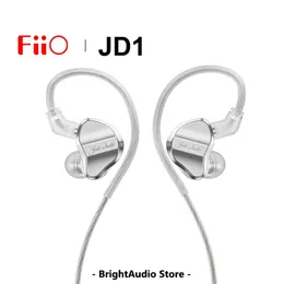 Hörlurar fiio jd1 högpresterande dynamisk förare inear monitor hörlurar iem hifi bas stereo headset sport spel öronsnäckor med mic