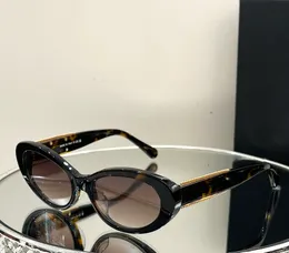 Cat Eye Chain نظارة شمسية 5515 Havana Brown Lradient Women Sungasses Sonnenbrille ظلال Sunnies Gafas de Sol UV400 مع صندوق