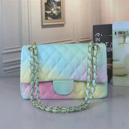 Borsa con patta di marca con borsa a tracolla a catena per donna Borse a tracolla con reticolo di diamanti lunghe1113