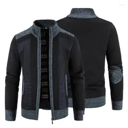 Giacche da uomo Giacca invernale elegante Cardigan Taglie forti Colletto alla coreana P Cappotto autunnale caldo Patchwork Abbigliamento casual da uomo Consegna di goccia Appar Ot8Dk