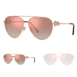 Sommer-Outdoor-Sonnenbrille TF3092, klassische Piloten-Sonnenbrille für Herren und Damen, Metallrahmen, rosa, Reise-Sonnenbrille mit Box