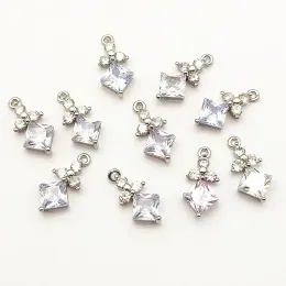 목걸이 새로운 도착! 18x8mm 50pcs 입방 지르코니아 펜던트 구리 매력 목걸이 귀걸이 DIY 부품, 보석류 결과 구성 요소