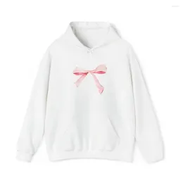 Damen Hoodies Pink Coquette Bow Kapuzenpullover Vintage Y2k Hoodie Trendy Ästhetischer Pullover Kawaii Ribbon Girly Kleidung