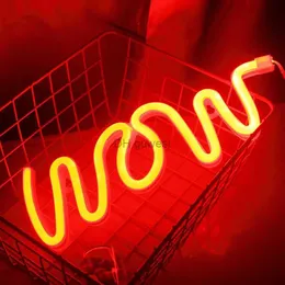 LED Neon Sign Boutique WOW Hello LED Neon Light Sign Lettere Neon Sign Holiday Christmas Party Decorazioni di nozze Wall Room Lampada al neon Regali YQ240126