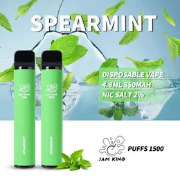 Jam King 1500 vaper descartável EU Warehouse elfbar 4.8ml Pré-preenchido 10 Sabores suco 850mAh Bateria 2% 20mg E Cigarro vape puff 1500 vapers de cigarro eletrônico