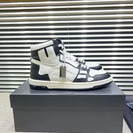 Topp lyx Italien varumärke skel hög topp sneakers skelettskor ben mocka tränare skalle mäns skateboard kvinnor går komfort parti bröllop sport vandring sko lopp