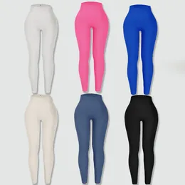 Aktive Hosen 2024 Winter Gerippte Leggings Für Frauen Sport Tragen Strumpfhosen Hohe Taille Diese Yoga Gym Workout Fitness