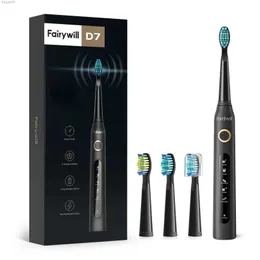 Escova de dentes fairywill elétrica sonic escova de dentes carga usb FW-507 recarregável à prova dwaterproof água escovas de dentes eletrônicas cabeças substituição adulto