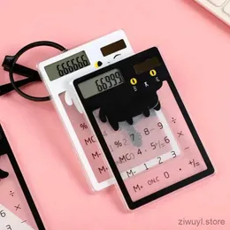 Calculators Transparent Cute Cartoon 8-digit Calculator Solar Energy Mini Portable Calculator School Supplies Kawaii Stationery