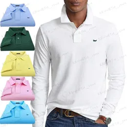 T-shirt da uomo di alta qualità 100% cotone Polo da uomo T-shirt a maniche lunghe Homme Casual Top da uomo S-4XL Primavera Autunno Ricamo Nuovo design T240126