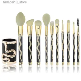 Makeup Brushes 10 PCS 3D Snake Makeup Brushes Set Cosmetic Beauty Powder Brush Concealer Concealer Eye Shadow Complete Makeup Kit Beauty Tools Q240126