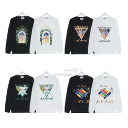 Casablancas Herren Grafik Hoodies Designer Masao San Print Sweatshirts Damen Lose Seide Casablacnca Lange Ärmel Herrenbekleidung 133