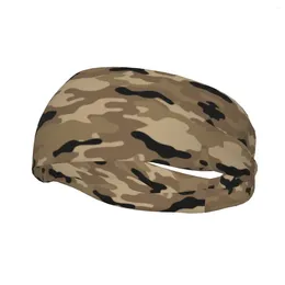 Berets personalizado marrom floresta camo padrão ginásio sweatbands homens mulheres não deslizamento absorvente exército militar camuflagem bandana correndo