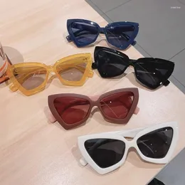 Óculos de sol Harko Cat Eye Mulheres Moda Estilo Triângulo Shades Clear Candy Color Eyewear Vintage Sun Óculos para