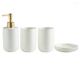 Набор аксессуаров для ванны, простая одноцветная керамическая чашка для полоскания рта из четырех частей, зубная щетка