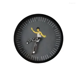 Relógios de parede Kungfu Relógio Silencioso Quartzz para Quarto Doméstico Não Inclui Bateria Inovadora Decorações de Casa Redonda