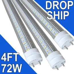 72W G13 T8 LED 튜브 조명 4 피트 (45.8in), 형광 전구 교체, 흰색 6500K, G13 BI-PIN SHOP LAMP T12 LED 교체 4ft Workbenck Usastock
