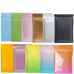 도매 다중 컬러 Resealable zip mylar bag 음식 저장 알루미늄 포일 가방 플라스틱 포장 가방 냄새 방지 파우치 100pcs 로트 ZZ