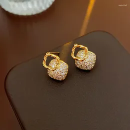 Baumeln Ohrringe 2024 Koreanische Einfachheit Glänzende Kristall Mode Exquisite Luxus Senior Geometrische frauen Tropfen Schmuck