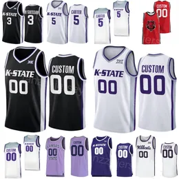 College Kansas State Wildcats Basquete 2 Tylor Perry Jersey Mulheres Juventude 5 Cam Carter 24 Arthur Kaluma 13 Will McNair Jr 1 David NGuessan Darrin Ames University