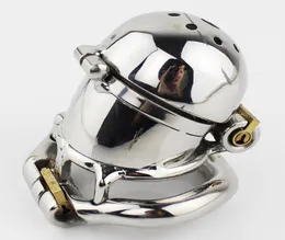 NUOVO Design a doppia serratura Cintura in acciaio inossidabile Dispositivo maschile Anello in gabbia per pene in metallo Giocattoli del sesso per gli uomini6464637