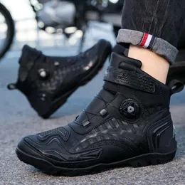 Черные мотоциклетные мужские туфли в стиле ретро, мотокроссовые ботинки, велосипедная обувь с накладкой переключения передач, резиновая подошва, износостойкие