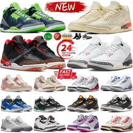 Jumpman 3 3S 농구화 남자 운동화 트레이너 여성 흰색 시멘트 재사용 Palomino 마법사 Kumquat Lucky Green Desert Elephant UNC Outdoor Sports