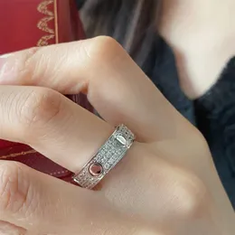Anel Designer Anel Luxo Designer Anéis para Mulheres Amor Designers Simulado Diamante Branco Rosa Ouro Tendência Moda Ouro e Prata Festa de Casamento Good5