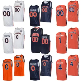 Men Women Kids College Basketball Auburn Tigers Jerseys 4 Johnni Broome 1 Aden Holloway 12 Jones 0 KD Johnson 10 Chad Baker-Mazara 2 Jaylin Williams University Shirt