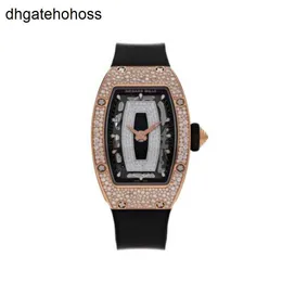 Richardmills Orologio Orologi meccanici automatici svizzeri da donna in oro rosa con agata e diamanti con neve Rm 0701