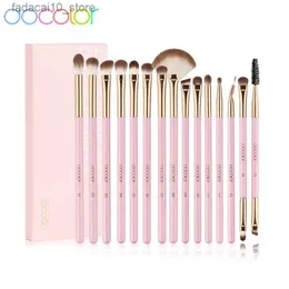 Pincéis de maquiagem Docolor Rosa 15 Pcs Pincéis de Maquiagem Conjunto Sombra Delineador Cílios Sobrancelha Pincel Beleza Make up Blending Tools Maquiagem Q240126