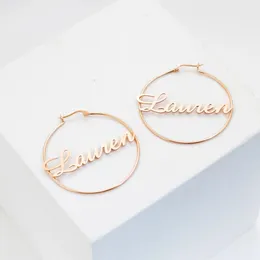 Brincos de argola com nome Ai, brincos de argola dourados, brinco personalizado, argolas com nome personalizado, brincos de argola grandes, presente da mãe